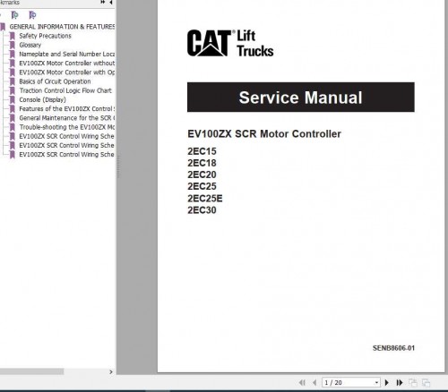 CAT Forklift Truck EV100 Controller Service Manual 2