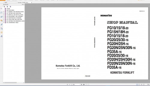 Komatsu Forklift Truck 3,1GB PDF DVD Part Manual, Shop Manual, Operation & Maintenance Manual (6)
