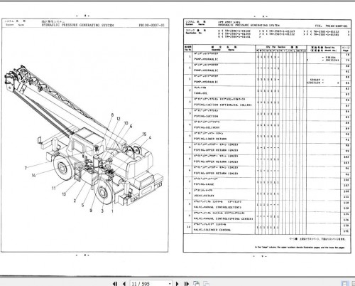 Tadano Rough Terrain Crane TR 230E(L) 1 P 04 Parts Catalog EN+JP 2