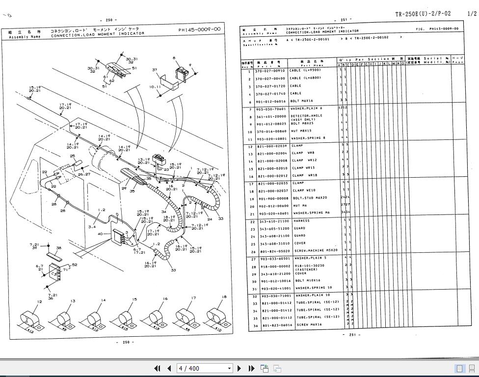 Tadano Rough Terrain Crane TR-250E(U)-2_P-02 Parts Catalog EN | Auto ...