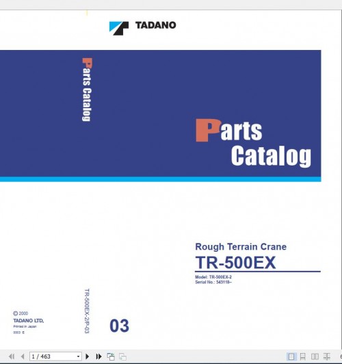 Tadano Rough Terrain Crane TR 500EX 2 P 03 Parts Catalog EN+JP 1