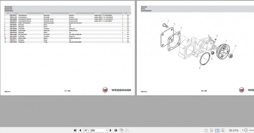 Weidemann Wheel Loader 1130CX30 1.0 Spare Parts List EN+DE+FR 2