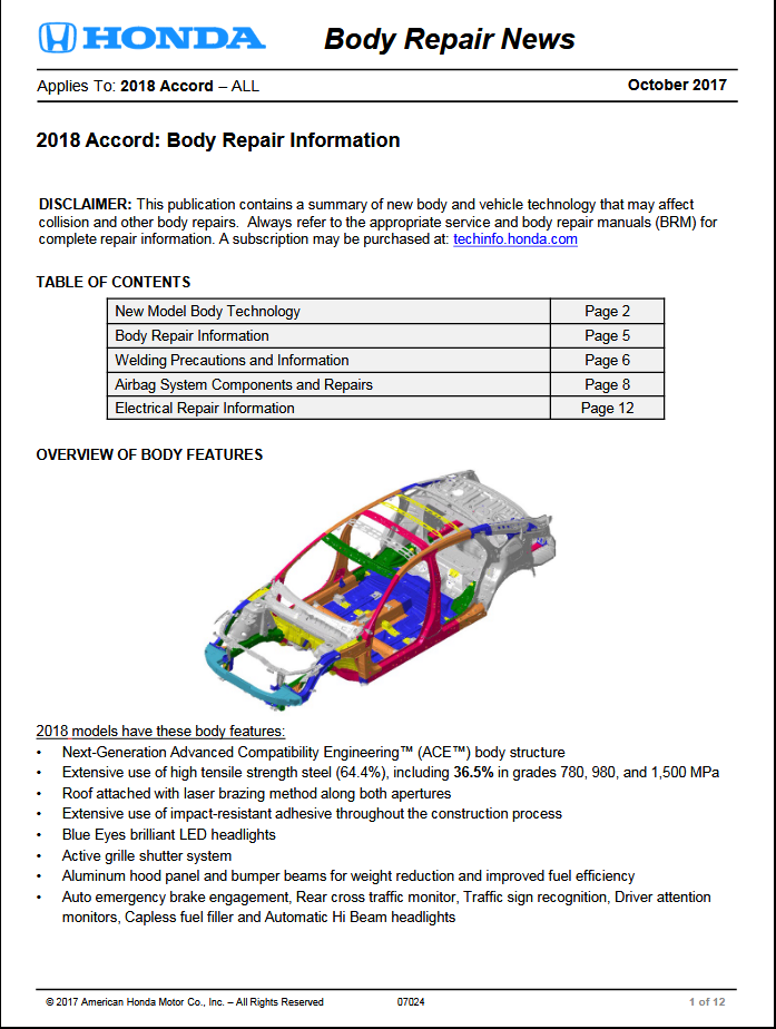 Honda Accord 2018-2019 10th Generation Hybrid Service Manual Wiring Diagrams Auto Repair Manual Forum - Heavy Equipment Forums - Download Repair Workshop Manual