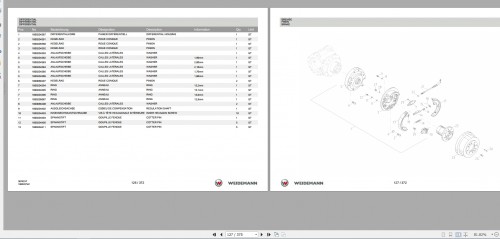 Weidemann Wheel Loader 3070CX60 TELE 3070CXT 1.0 Spare Parts List DE+FR+EN 2