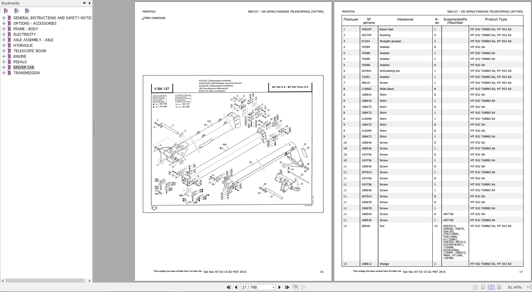 Manitou MT 932 SA Genuine Parts Catalogue | Auto Repair Manual Forum ...