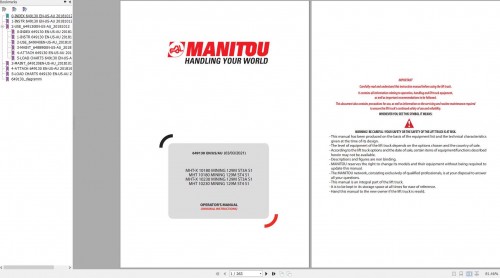 Manitou MHT MHT X 10180 10230 Mining 129M ST4 ST3A S1 Operator's Manual 649130EN US AU 03 03 2021 1
