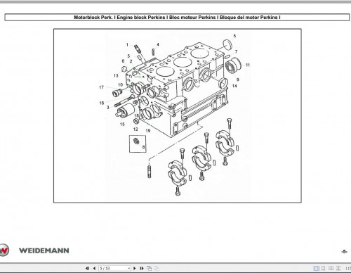 Weidemann Engine Perkins 103 11 Parts List DE+FR+ES+EN 2