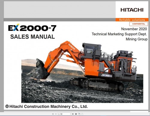 Hitachi Hydraulic Excavator Mining EX2000 7 Sales Manual