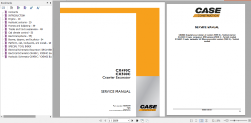 Case CX490C CX500C Crawler Excavators TIER 3 Turkish Market Service Manual 48098399 1