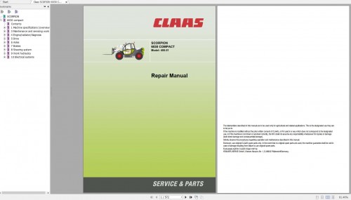 Claas SCOPION 6030 Compact Model 408 1 Repair Manual EN 1