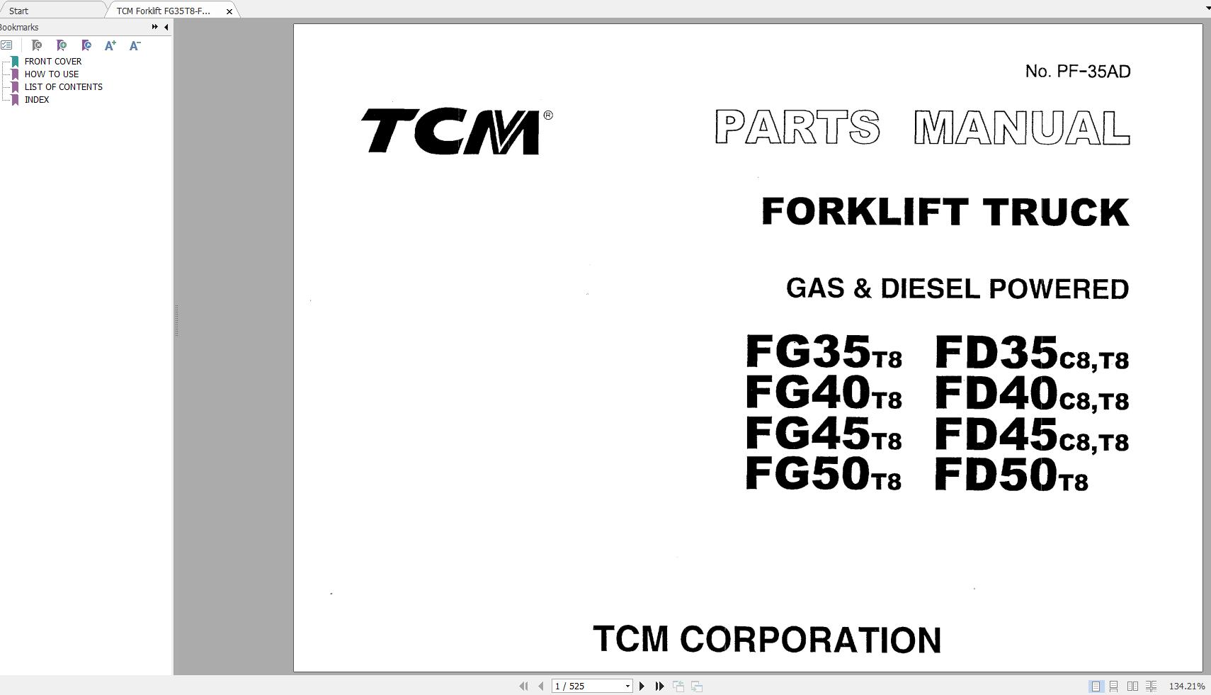 TCM Forklift FG35T8-FD50T8 Parts Manual | Auto Repair Manual Forum ...