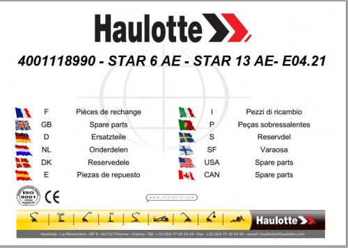 Haulotte Scissor STAR 6 AE STAR 13 AE E04.21 Spare Parts Manual 4001118990 1