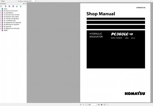 Komatsu Hydraulic Excavator PC300 10 PC350 10 PC360LC 10 (JPN) 192kW(261PS) Shop Manual 3