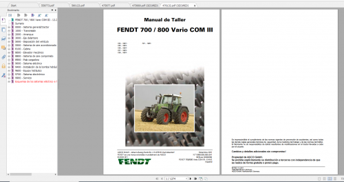 Fendt Tractor 800 Vario Com3 VIN 729 731 Diagram, Operation Manual, Workshop Manual ES (5)