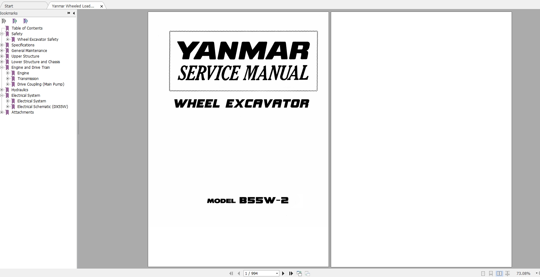 YANMAR B55W WHEEL EXCAVATOR FULL WORKSHOP SHOP SERVICE REPAIR MANUAL 