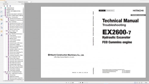 Hitachi Mining Excavator EX 2021 10.9GB PDF Parts Catalog, Technical Manual, Workshop Manual, Circui