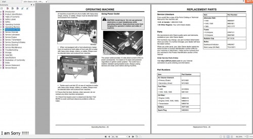 John Deere 1435, 1445, 1545, 1565 Series II Front Mower Operators Manual OMTCU28170 2