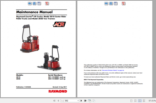 RAYMOND Forklift 8.06GB Service Parts Manual & Schematics Update 2020 DVD 1
