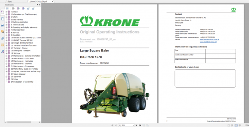 Krone Agricutural 16.7Gb All Model Opearation Manual Updated 06.2021 English Version (12)