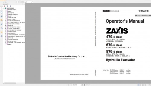 Hitachi Excavator Series 6 ZX6 2021 6.35GB Technical Manual, Part Catalog, Circuit Diagram DVD (11)