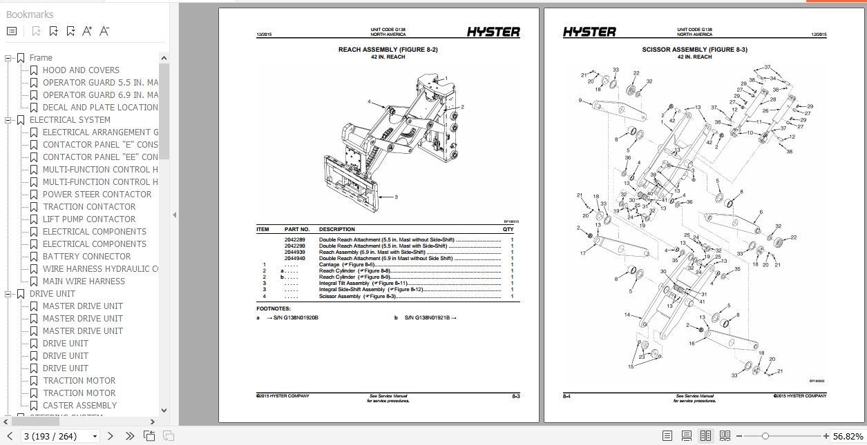 Hyster Electric Motor Narrow Aisle Trucks G138 (N30XMDR3, N45XMR3 ...