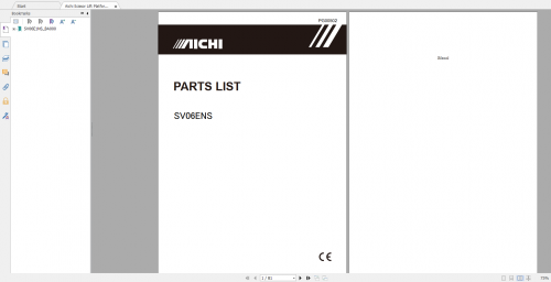 Aichi Scissor Lift Platform SV06ENS PG00502 Part List En (1)