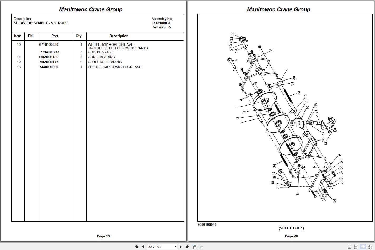 Manitowoc Cranes TMS500E07 Spare Parts Manual PDF Auto Repair Manual