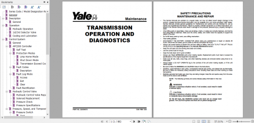 Yale Class 5 Internal Combustion Engine Trucks B877 (GDP130 160EB Europe) Service Manual 3