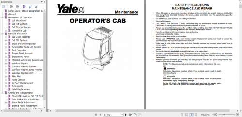 Yale Class 5 Internal Combustion Engine Trucks C877 (GDP130 140 160EB Europe) Service Manual 6
