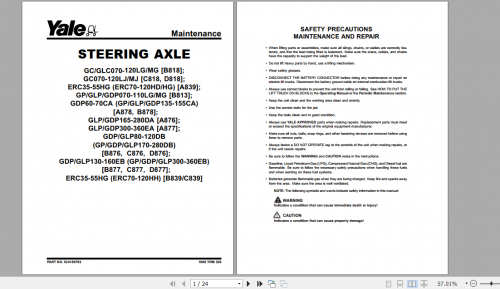 Yale Class 5 Internal Combustion Engine Trucks C877 (GDP300 330 360EB) Service Manual 5