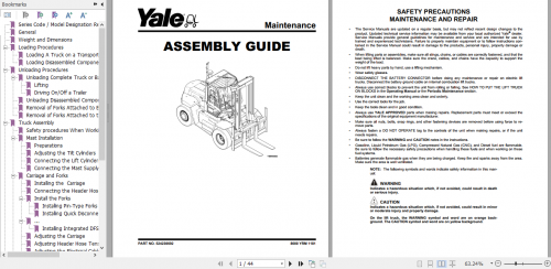 Yale Class 5 Internal Combustion Engine Trucks D876 (GDP170 280DB GLP170 280DB) Service Manual 6