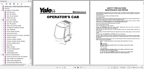 Yale Class 5 Internal Combustion Engine Trucks F877 (GDP130EC GDP160EC Europe) Service Manual 3