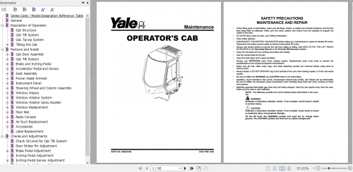 Yale Class 5 Internal Combustion Engine Trucks F877 (GDP300EC GDP360EC) Service Manual 3
