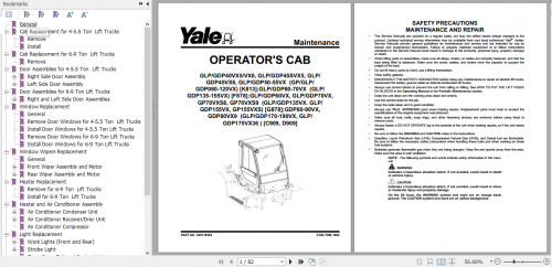 Yale Class 5 Internal Combustion Engine Trucks F878 (GPGLPGDP135 155VX) Service Manual 2