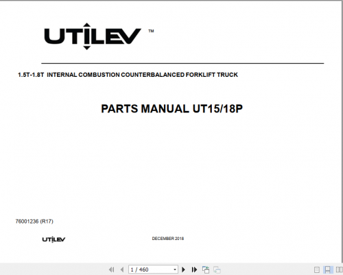 Yale Utilev Internal Combustion Counterbalanced Trucks A266 (UT1.5 1.8P) Parts Catalog (3)