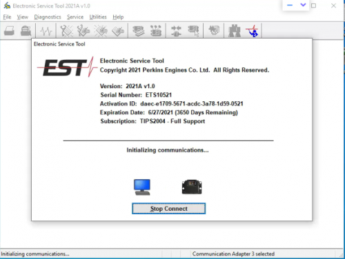 Perkins EST 2021A v1.0 E1 Active License + FPKG