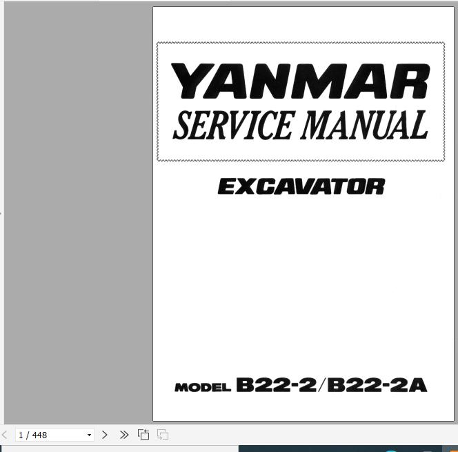 Yanmar Crawler Excavators B22-2 B22-2A Service Manuals EN PDF | Auto ...