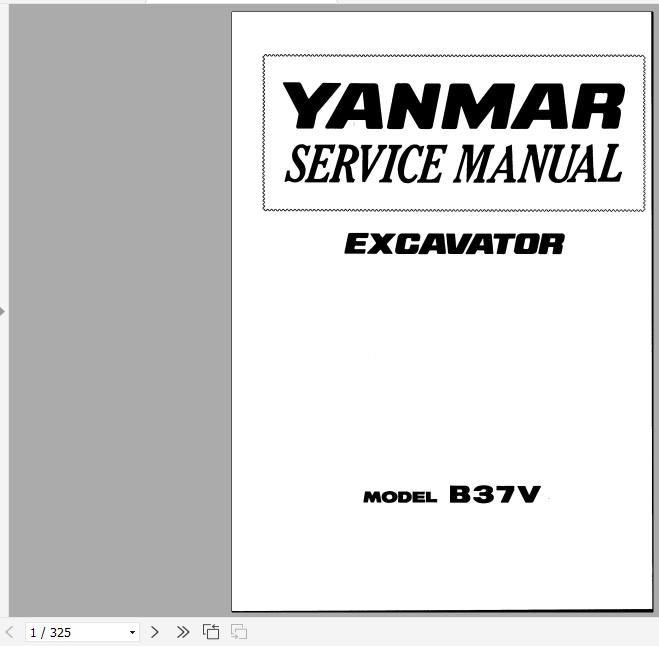 Yanmar Crawler Excavators B37V Service Manuals EN PDF | Auto Repair ...