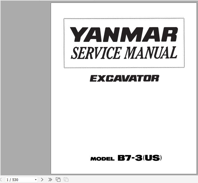 Yanmar Crawler Excavators B7-3 Service Manuals EN PDF | Auto Repair ...