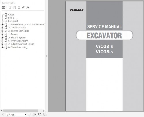 Yanmar Crawler Excavators VIO33 6 VIO38 6 Service Manuals EN PDF 1