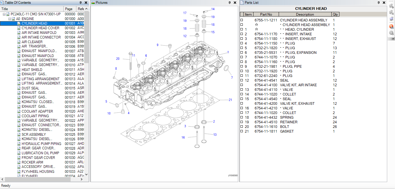 Komatsu Crawler Excavators PC240LC-11 Spare Parts Catalog | Auto Repair ...