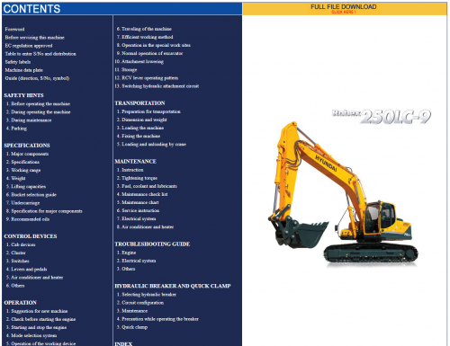 Hyundai CERES Heavy Equipment Operator Manual Updated [09.2021] Offline DVD 6