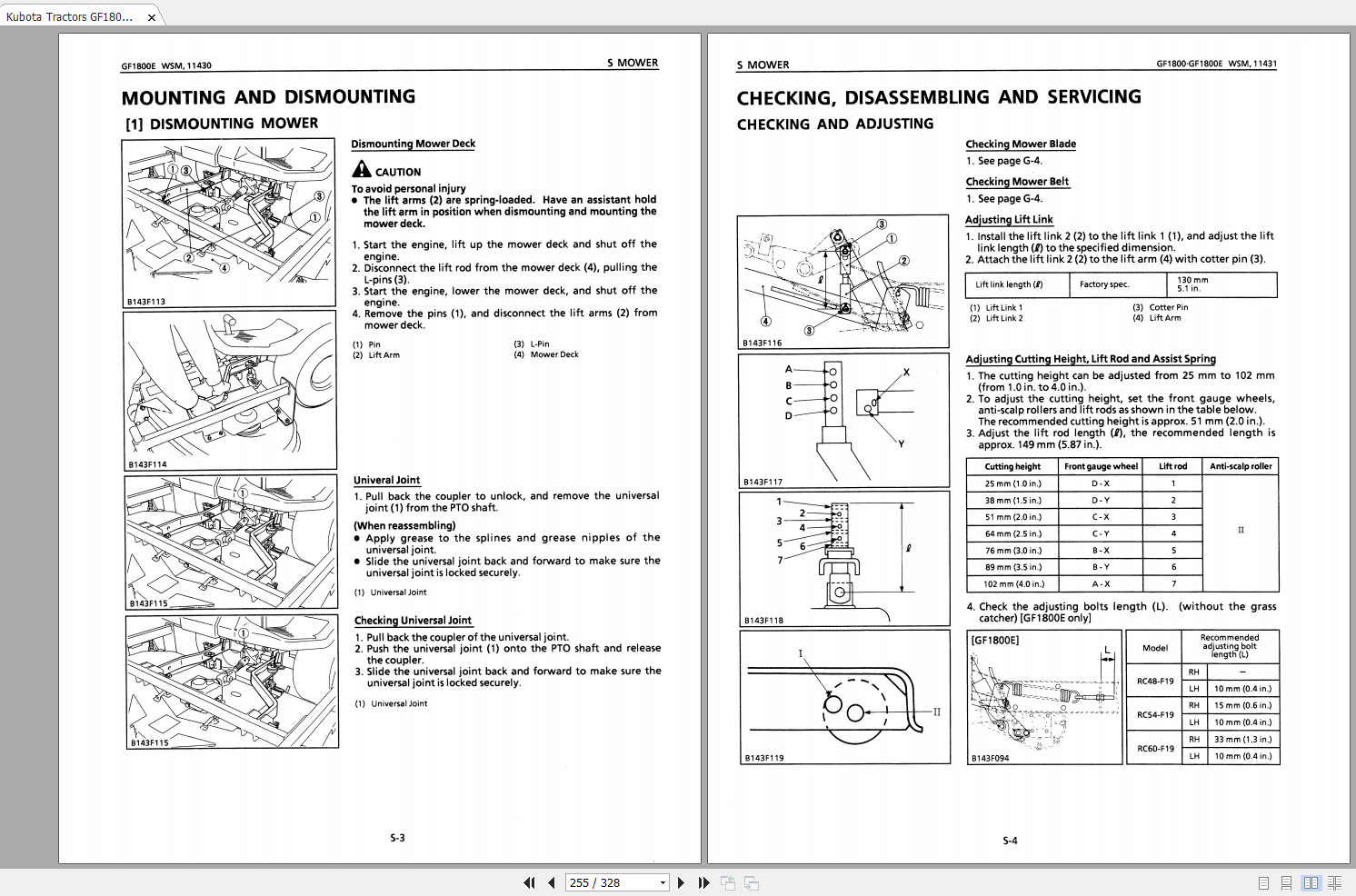 Kubota Tractors GF1800 GF1800E Workshop Manual EN | Auto Repair Manual ...