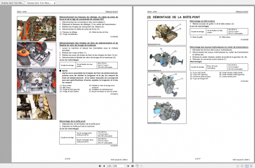 Kubota Zero Turn Mower ZD221 Workshop Manual EN+FR 4