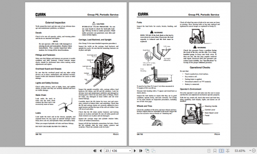 Clark Forklift 2021 GTX GEX16 18 20s Service Manual 8066413 2