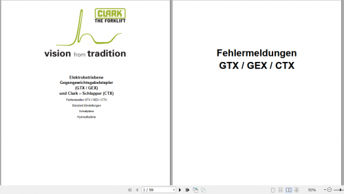 Clark Forklift German GTX GEX16 18 20s Service Manual 8076138 (2)