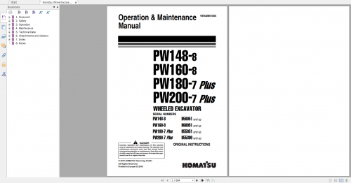 Komatsu-Wheel-Excavator-PW148-8-PW160-8-PW180-7PLPlus-PW200-7PLPlus-Operation--Maintenance-Manual-VENAM61004-2016.png