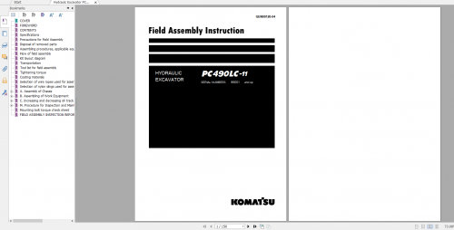 Komatsu Hydraulic Excavator PC490LC 11 Field Assembly Instruction GEN00126 04