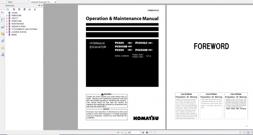 Komatsu Hydraulic Excavator PC800 8R1 PC800LC 8R1 PC800SE 8R1 PC850 8R1 PC850SE 8R1 Operation & Main