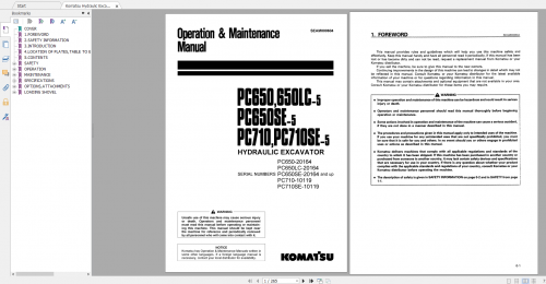 Komatsu Hydraulic Excavator PC650,650LC 5 PC650SE 5 PC710, PC710SE 5 Operation & Maintenance Manual 